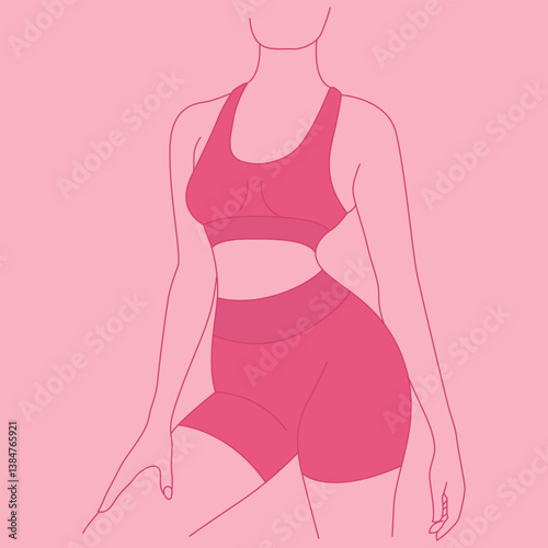 Perfect slim toned young of the Women. sporty women in sportswear, shorts butt icon for mobile apps, slim body.