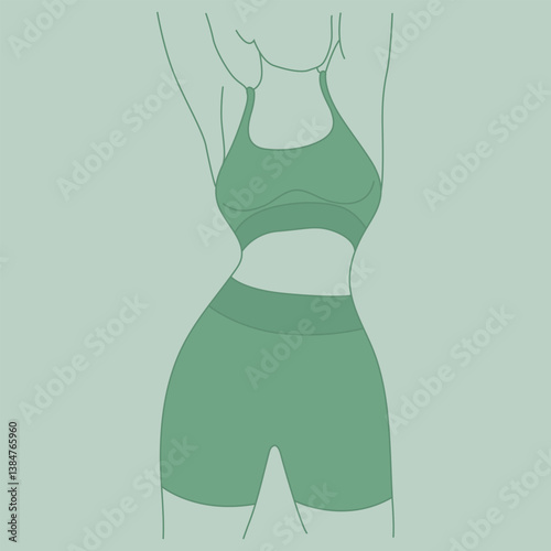 Perfect slim toned young of the Women. sporty women in sportswear, shorts butt icon for mobile apps, slim body.