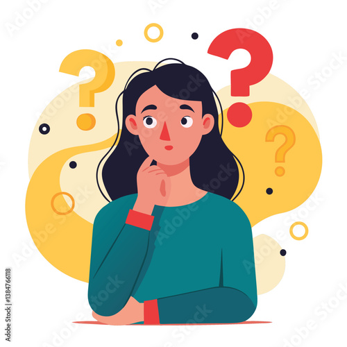 girl thinking vector illustration