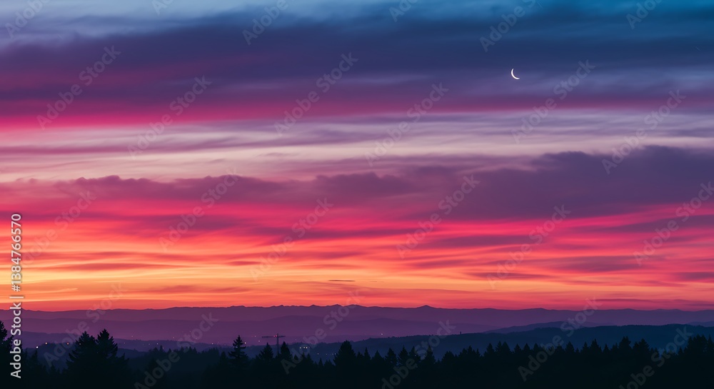 Fototapeta premium Chromatic Horizon's Embrace AI Generated