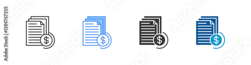 Document Multi Style Icon Sheet