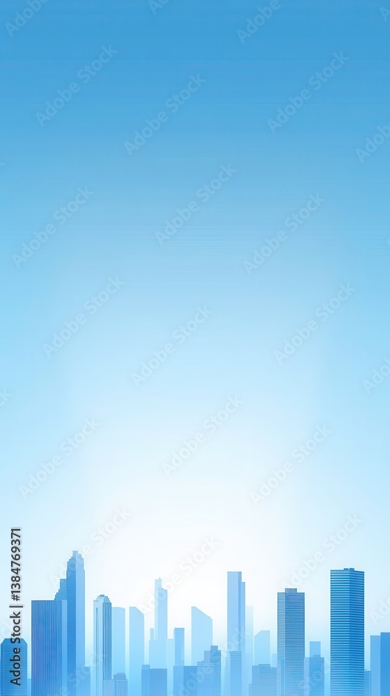 Fototapeta premium City skyline in blue hues