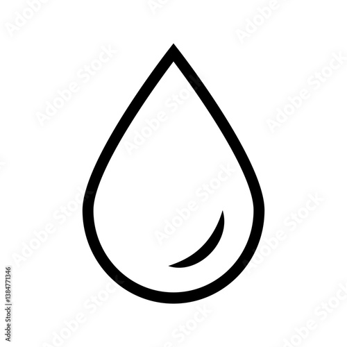 Water drop thin line icon. Editable stroke. Vector illustration