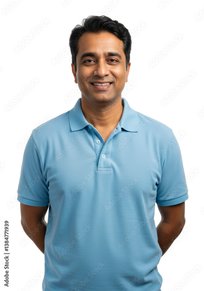 Smiling business analyst in a professional look, beaming with pride on a white backdrop Smiling business analyst in a professional look, beaming with pride on a white backdrop