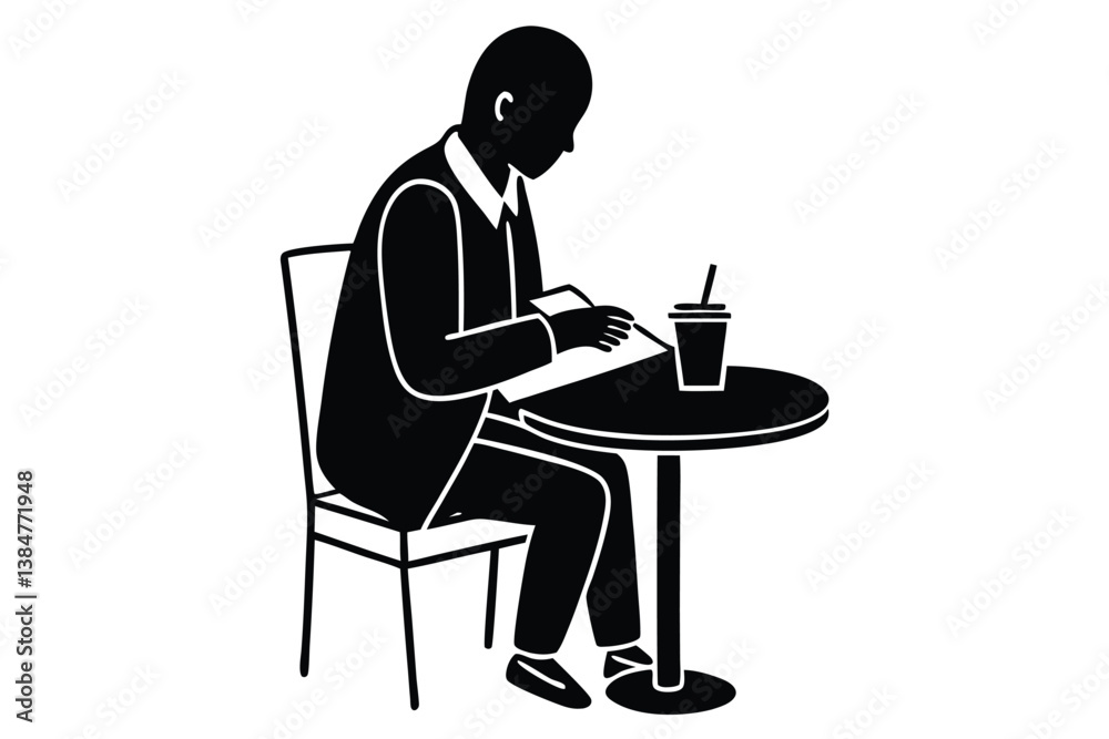 Taking Notes in a Coffee Shop Illustration
Taking Notes in a Coffee Shop Illustration