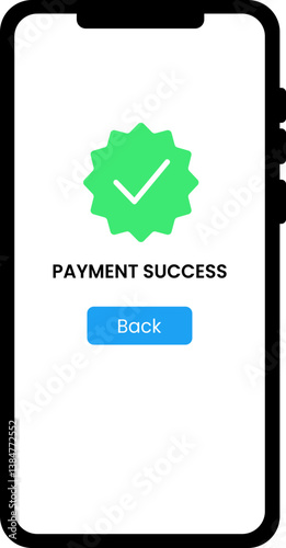 Smartphone displaying a payment success