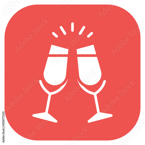 Champagne Flutes Vector Icon