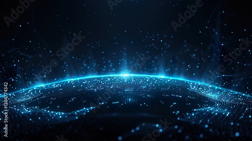 An abstract technological background featuring a mesmerizing Earth planet 