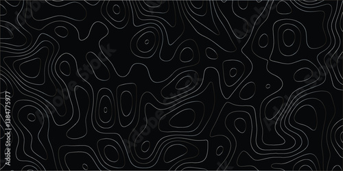 Modern contour line pattern inspired by elevation maps and organic flow

