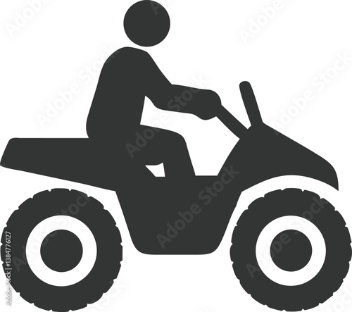 Person Riding AllTerrain Vehicle Silhouette with Transparent Background