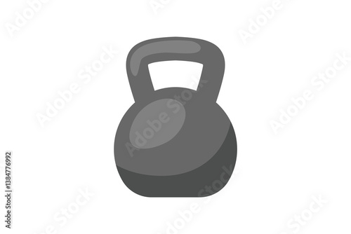 Dark gray kettlebell illustration, ideal for fitness, gym workouts, and strength-based design themes.
