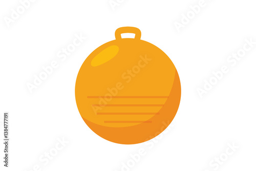 Bright orange gym ball illustration used in fitness, yoga, and rehabilitation training. Fun and versatile design.