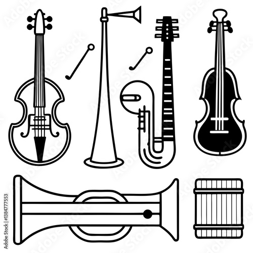 set of musical instruments