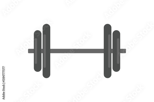 Simple barbell illustration for strength training and fitness themes. Suitable for sports, gym, and workout designs.
