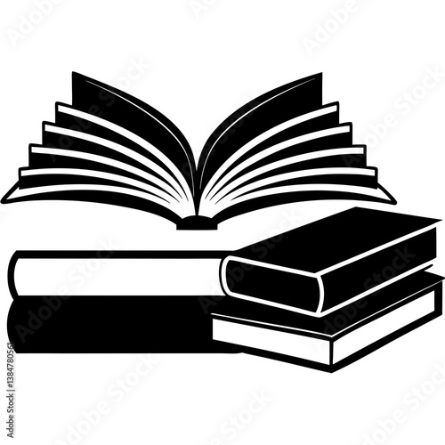 open book on black background