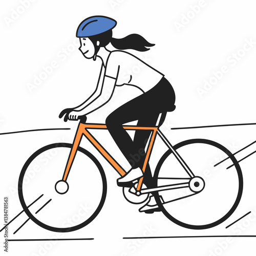 Cyclist riding a bike