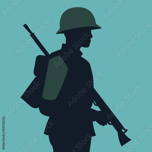 military soldier with rifle