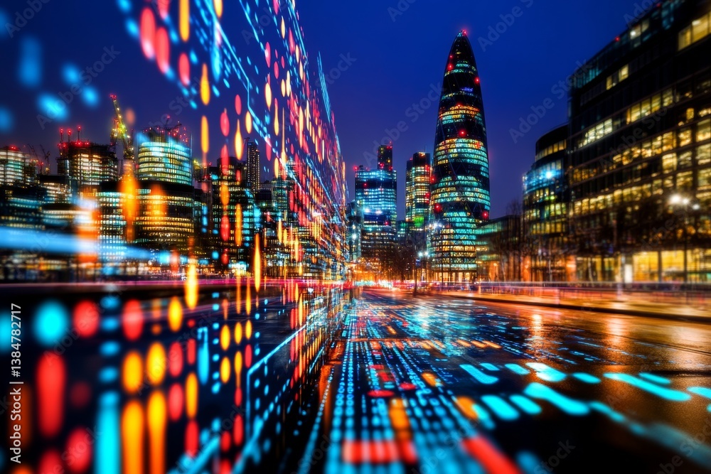 Obraz premium A bustling modern cityscape at dawn. Generative AI