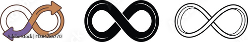 Infinity Symbols Variations, Loops, Arrows, Cyclic, Endless, Recursion