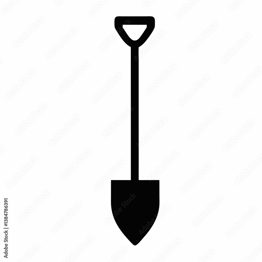 Old black metal shovel with wooden handle isolated on white background Old black metal shovel with wooden handle isolated on white background