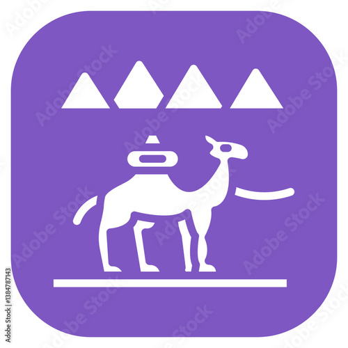 Camel Caravan Vector Icon