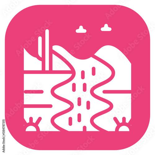 Desert River Vector Icon