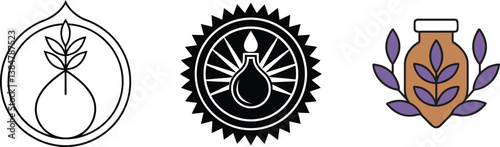 Botanical Alchemy Plant Based Essences, Herbal Extracts, Oil Logos