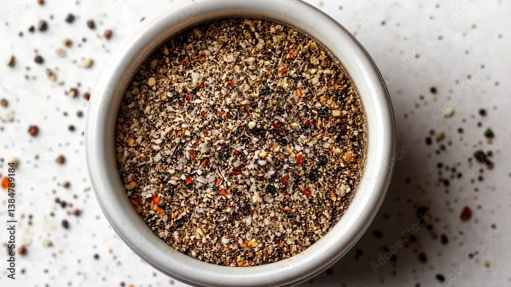 Gourmet Spice Blend in a Small White Bowl Gourmet Spice Blend in a Small White Bowl