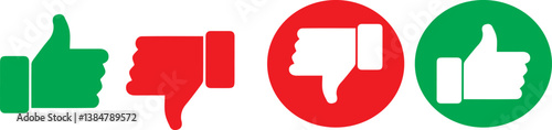 Like and dislike icons. Thumbs up and thumb down icon set. Eps 10