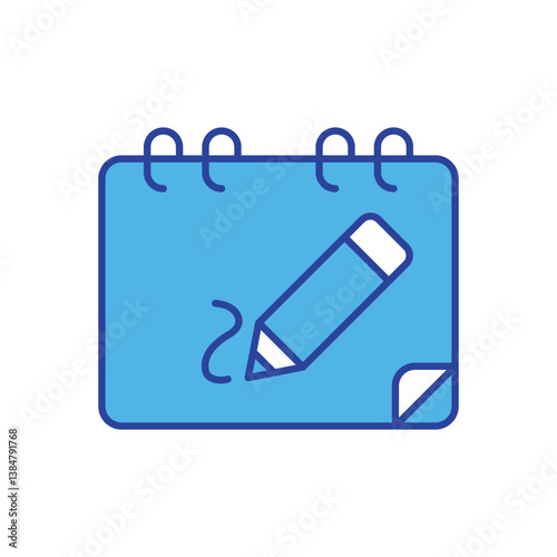 Sketchbook icon isolated on a white background. Vector illustration.