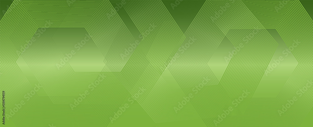 Obraz premium 3D green metal matte metal hexagons tiles with decor relief lines. High quality seamless realistic texture.