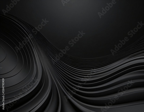 물결 무늬가 있는 어두운 검은색 배경.