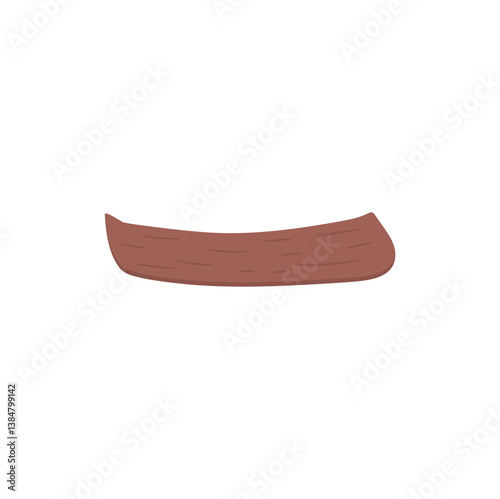 Wooden canoe boat vector illustration