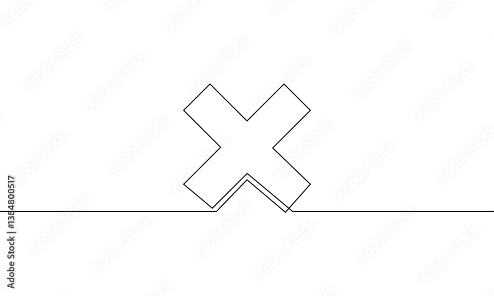 Obraz premium Continuous line drawing of Checklist on white background.