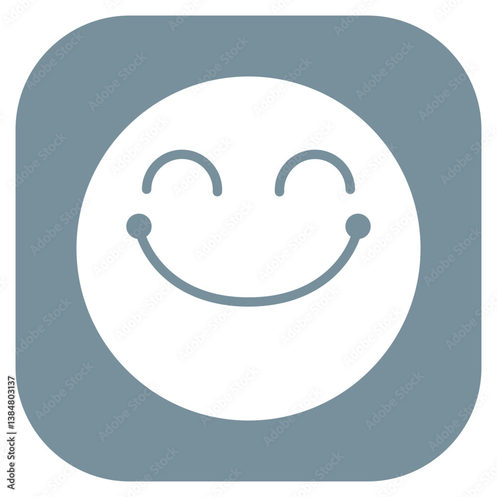 Obraz premium Beaming Face with Smiling Eyes Vector Icon