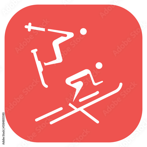 Canvastavla Nordic Combined Vector Icon