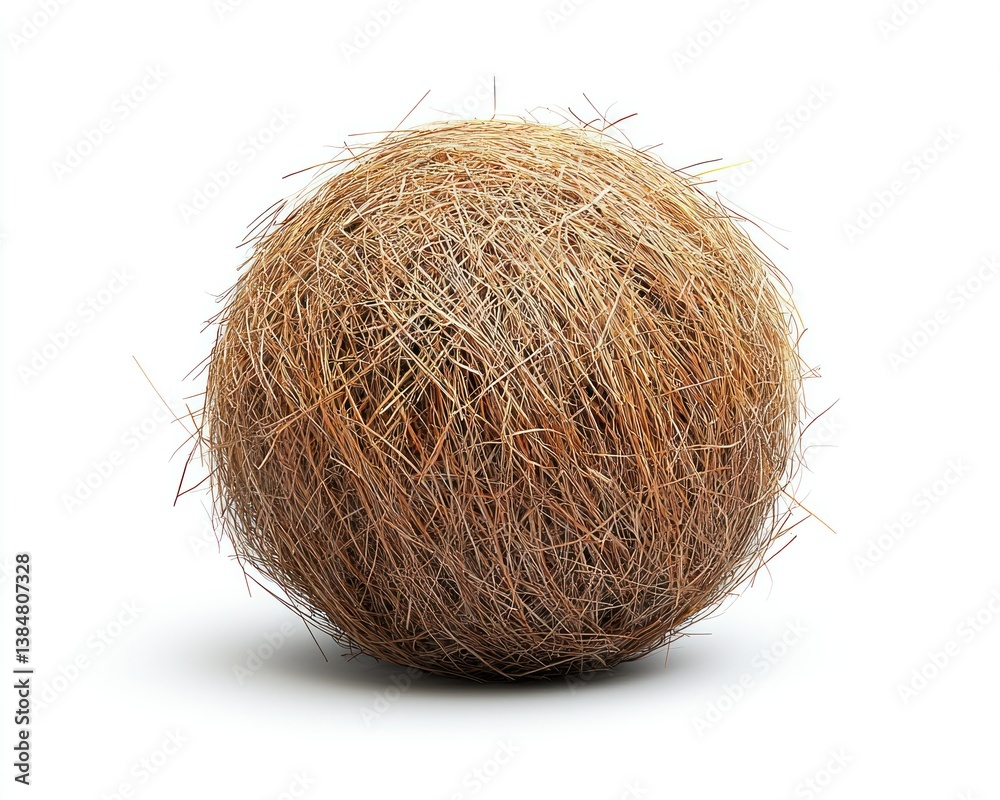 Sphere of Natural Fibers: A Textured Brown Orb Sphere of Natural Fibers: A Textured Brown Orb