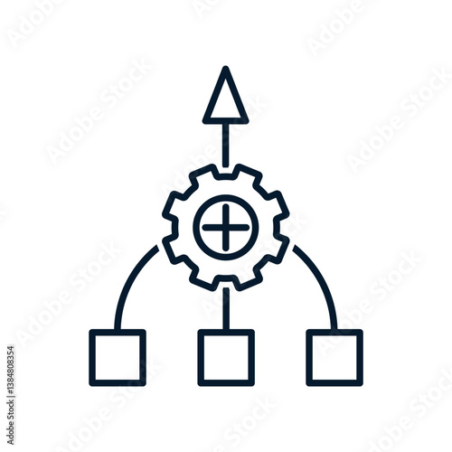 Consolidation concept. Vector linear icon isolated on white background.