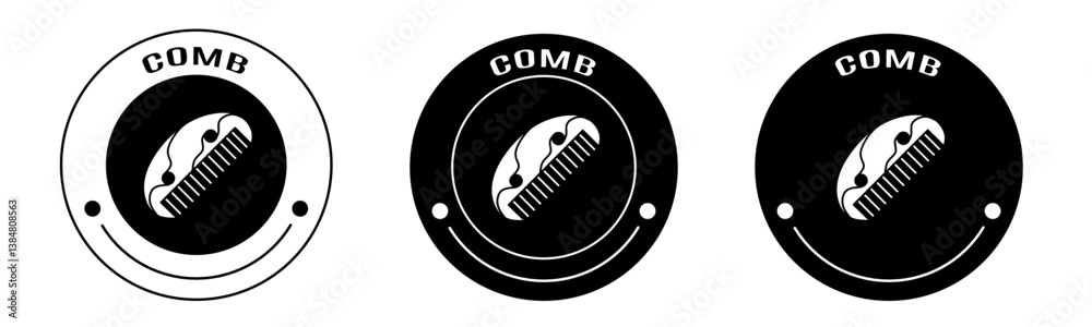 Black and white illustration of comb icon in flat. Stock vector. Black and white illustration of comb icon in flat. Stock vector.