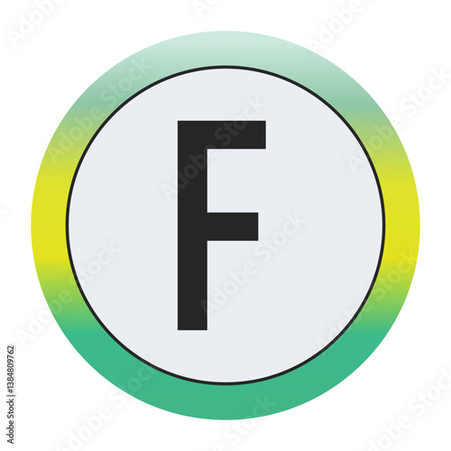 Free Download Environmental Grade Capital Letter F Icon with Green to Yellow Gradient Circle – Eco-Friendly Label for World Environment Day and Sustainability Awareness - GFXLoad