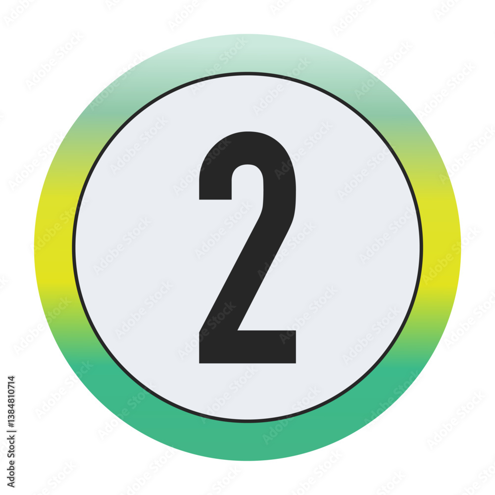Environmental Grade Number 2 Icon with Green to Yellow Gradient Circle – Eco-Friendly Label for World Environment Day and Sustainability Awareness Environmental Grade Number 2 Icon with Green to Yellow Gradient Circle – Eco-Friendly Label for World Environment Day and Sustainability Awareness