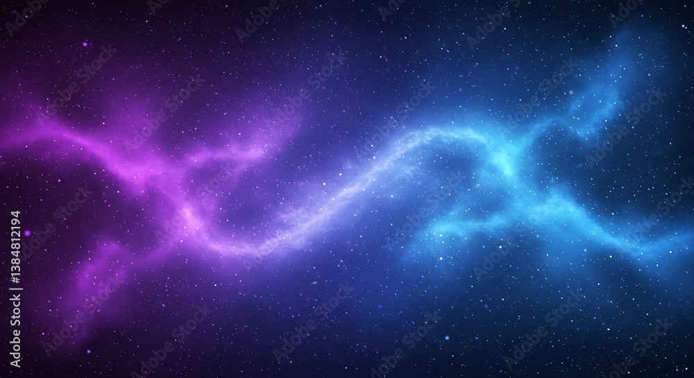 Fototapeta premium Cosmic Embrace: Lavender and Azure AI Generated