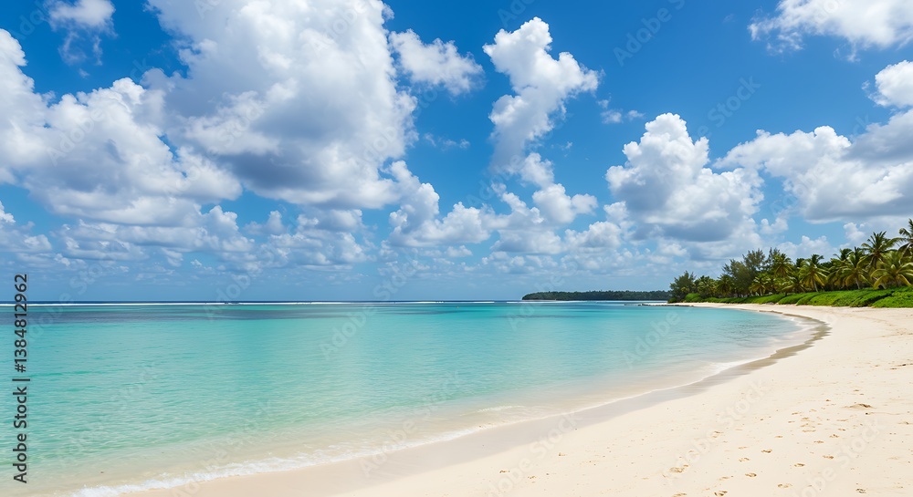 Naklejka premium Azure Embrace: Island Serenity AI Generated