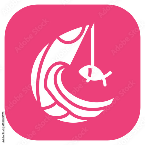 Surf Fishing Rod Vector Icon