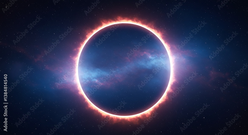 Fototapeta premium Cosmic Halo's Embrace AI Generated