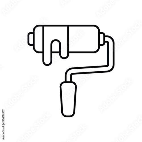 Paint Roller icon isolated on a white background. Vector illustration.