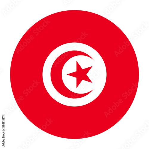 Free Download The flag of Tunisia. Flag icon. Standard color. Circle icon flag. Computer illustration. Digital illustration. Vector illustration. - GFXLoad