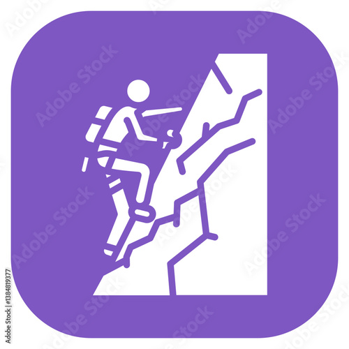 Crack Climbing Vector Icon
