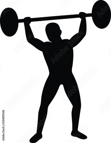 silhouette of a man lifting weights