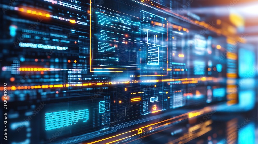 Futuristic Interface, Data Flow, Digital Display, Network Background Futuristic Interface, Data Flow, Digital Display, Network Background
